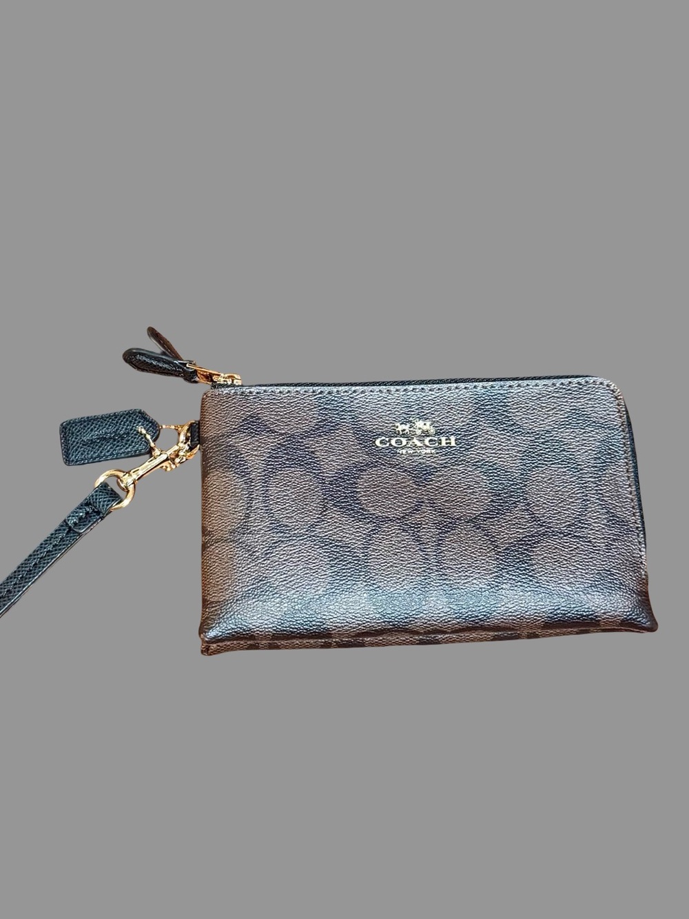 Coach Double Zip Wristlet in Signature Canvas